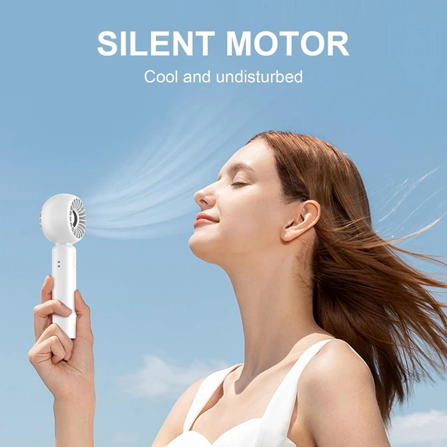 Alt view image 2 of 7 - Portable Fan, Rechargeable USB with Base, Handheld Pocket for Indoor and Outdoor Use 3Speed Gear School(B)
