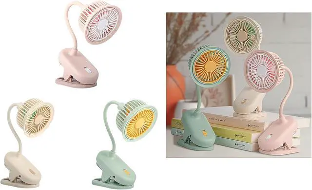 Alt view image 2 of 7 - Portable Fan, Clip on Cute USB Desk Lightweight Cooling ABS for Camping Travel(A)