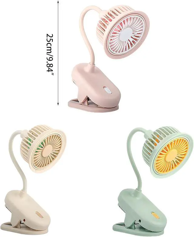 Alt view image 4 of 7 - Portable Fan, Clip on Cute USB Desk Lightweight Cooling ABS for Camping Travel(A)