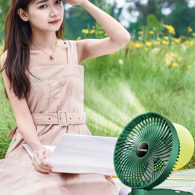 Alt view image 6 of 7 - Portable Fan, Bedroom Desktop Camping ElectricPowered Folding Air Cooler Wall-Mounted Mute Floor Electric Ventilator for Room