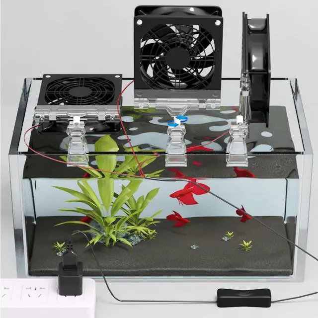 Alt view image 4 of 7 - Portable Fan, 8cm Adjustable Clip Switches Control and Mesh for Fish Tanks Electronics Angled USB(Single)
