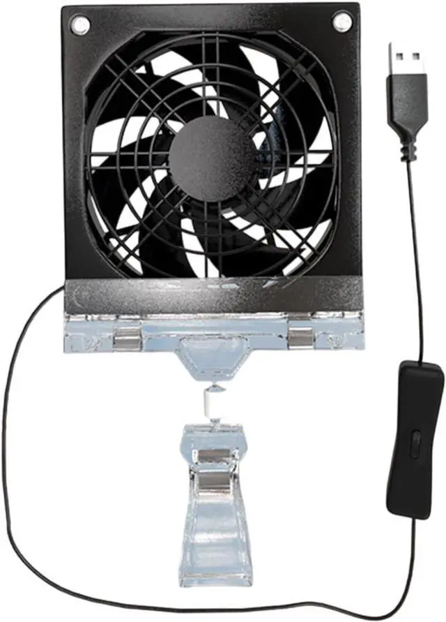Main image of Portable Fan, 8cm Adjustable Clip Switches Control and Mesh for Fish Tanks Electronics Angled USB(Single)