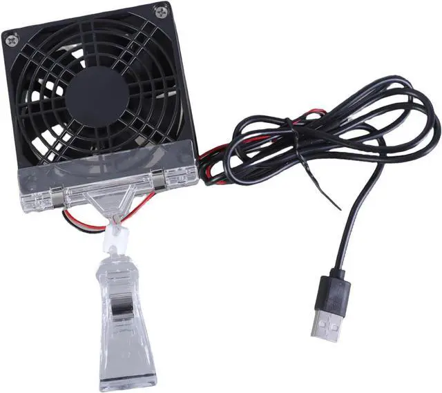 Alt view image 6 of 7 - Portable Fan, 8cm Adjustable Clip Switches Control and Mesh for Fish Tanks Electronics Angled USB(Single)