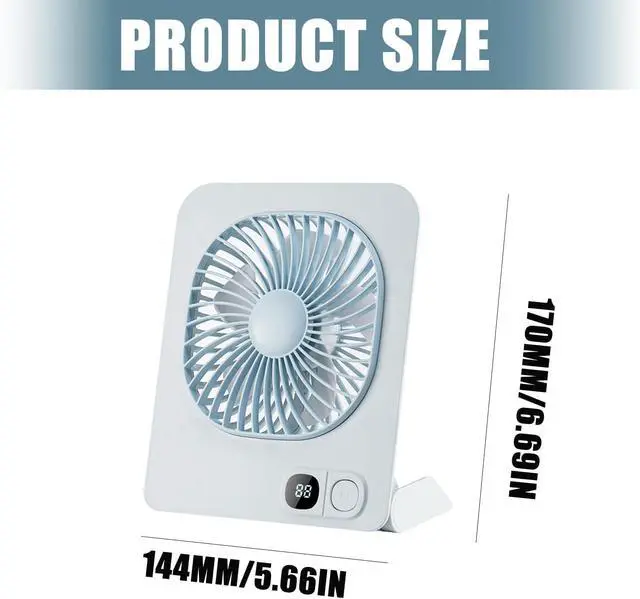Alt view image 6 of 7 - Portable Fan, Powerful USB Air Cooling Low Noise for Bedroom Dorm Camping Kitchen Mobile(Blue)