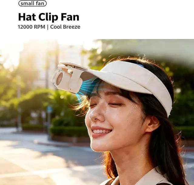 Alt view image 2 of 7 - Portable Fan, Hat Light Weight Head Coolers for Travel and Camping(Black)