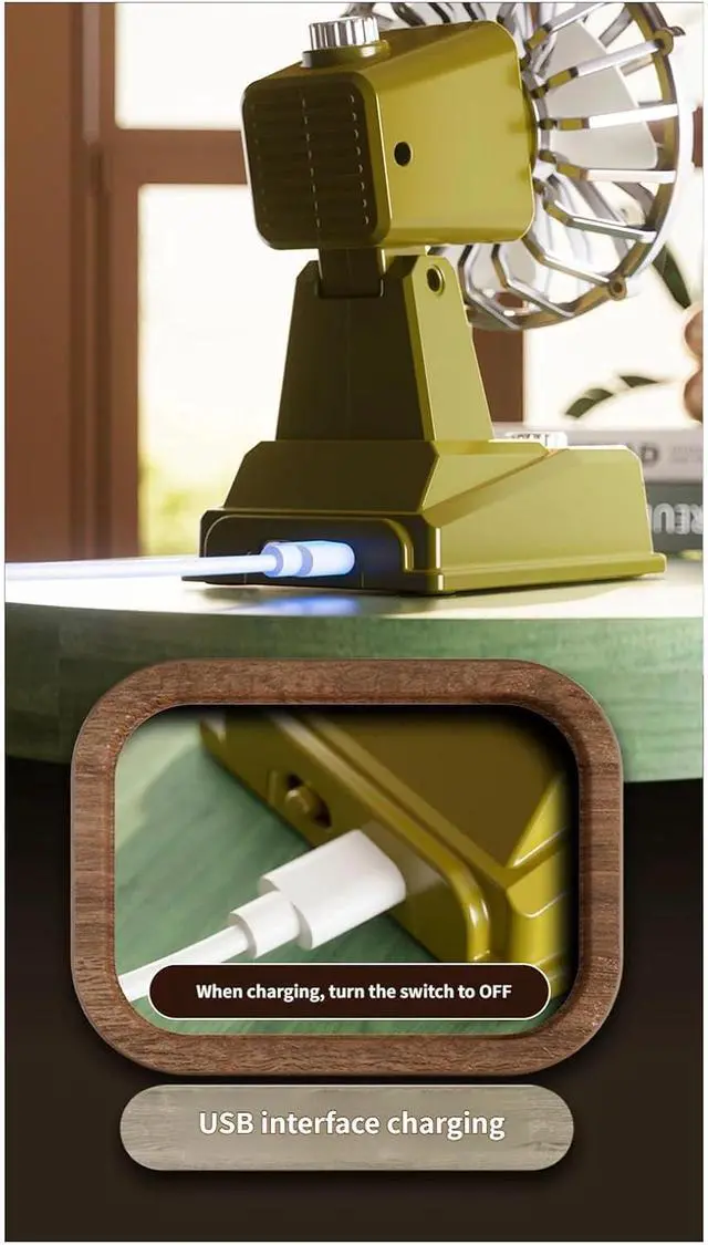 Alt view image 5 of 7 - Portable Fan, with Quiet Motor and Flexible Rotation Small Offices Texture for Workspaces Low Noise(Yellow)
