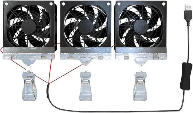 Alt view image 7 of 7 - Portable Fan, 8cm Adjustable Clip Switches Control and Mesh for Fish Tanks Electronics Angled USB(B)