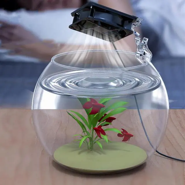 Alt view image 3 of 7 - Portable Fan, 8cm Adjustable Clip Switches Control and Mesh for Fish Tanks Electronics Angled USB(B)