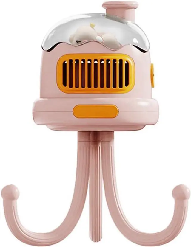Main image of Handheld fans, Portable Stroller Fan USB Rechargeable Silent Outdoor Clip-on Kids Handheld Bladeless Fan(Pink)