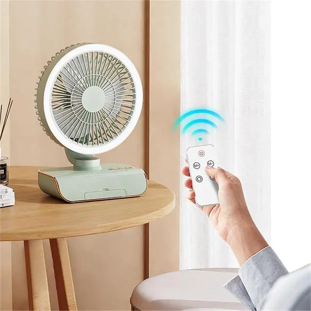 Alt view image 5 of 7 - USB Rechargeable Air Circulator Fan, Multifunction Powerful Cooling for Camping, Road Travel, Living Room(Green,4000mA)