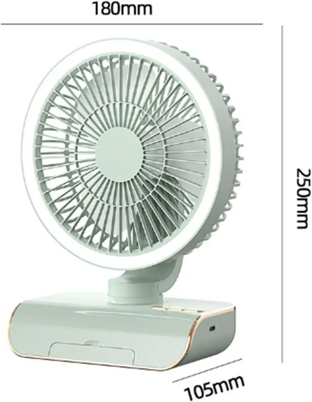 Alt view image 7 of 7 - USB Rechargeable Air Circulator Fan, Multifunction Powerful Cooling for Camping, Road Travel, Living Room(Green,4000mA)
