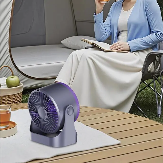 Alt view image 7 of 7 - ABS Desktop Fan with Wall Mount Option and 16 Temperature Drops for Multiple Room Use USB Desktop Fan