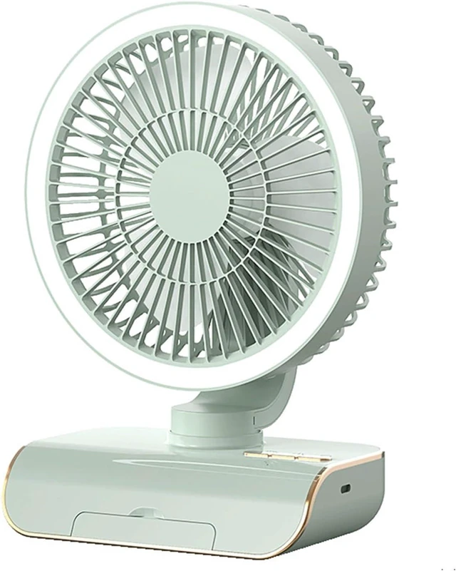 Main image of USB Charging Air Circulator Fan, Suspending, Powerful Airflow for Bedroom, Bedside Shelf & Hot Weather(Green,4000mA)