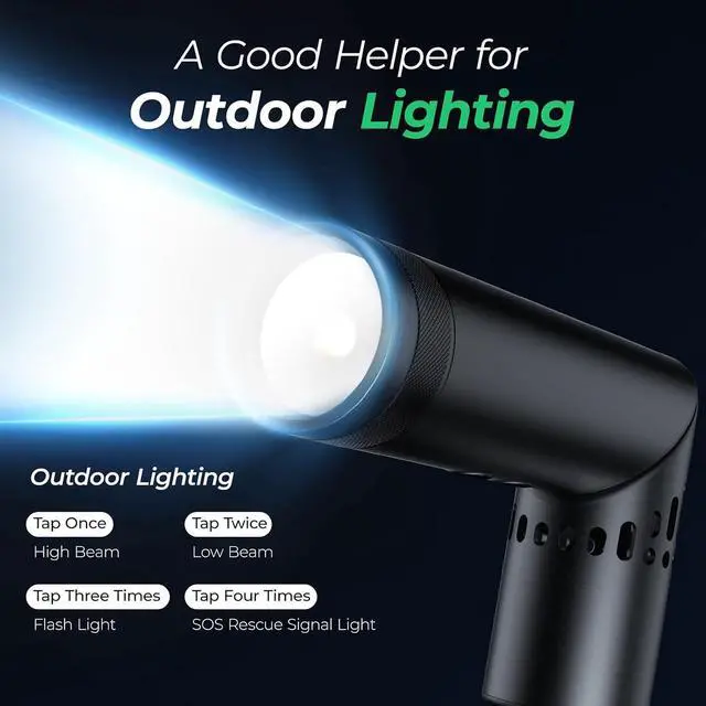 Alt view image 6 of 7 - Foldable USB Rechargeable Hand Fan with Flashlight Multiple Settings Perfect for Travel and Warm Weather Cooling Multi Fan