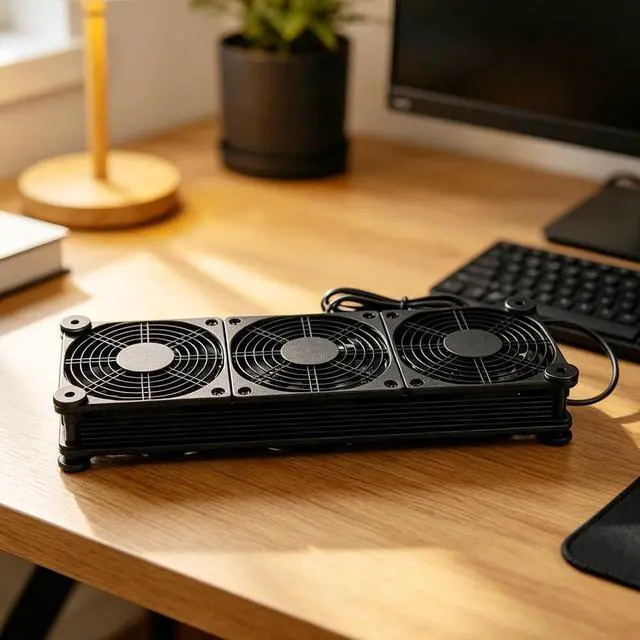 Alt view image 7 of 7 - USB Fan, 120mm USB Portable Cooling Fan, High Airflow Cooling Fan Computer Fan for Flat Panel TV Receiver Router Computer Cabinet Cooler(Triple Fans)