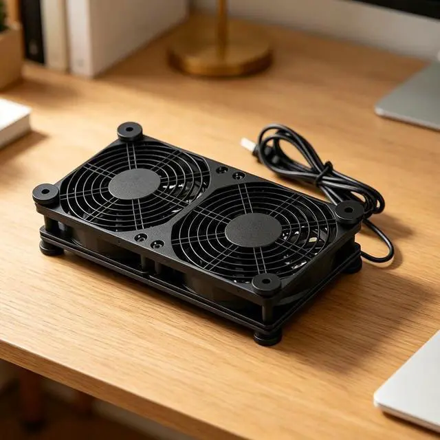 Alt view image 6 of 7 - USB Fan, 120mm USB Portable Cooling Fan, High Airflow Cooling Fan Computer Fan for Flat Panel TV Receiver Router Computer Cabinet Cooler(Triple Fans)