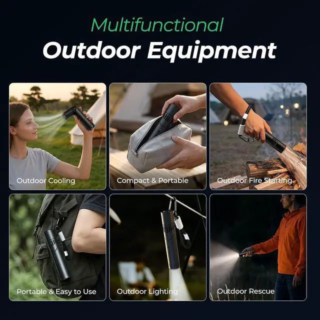 Alt view image 2 of 7 - Foldable USB Rechargeable Hand Fan with Flashlight Multiple Settings Perfect for Travel and Warm Weather Cooling Multi Fan