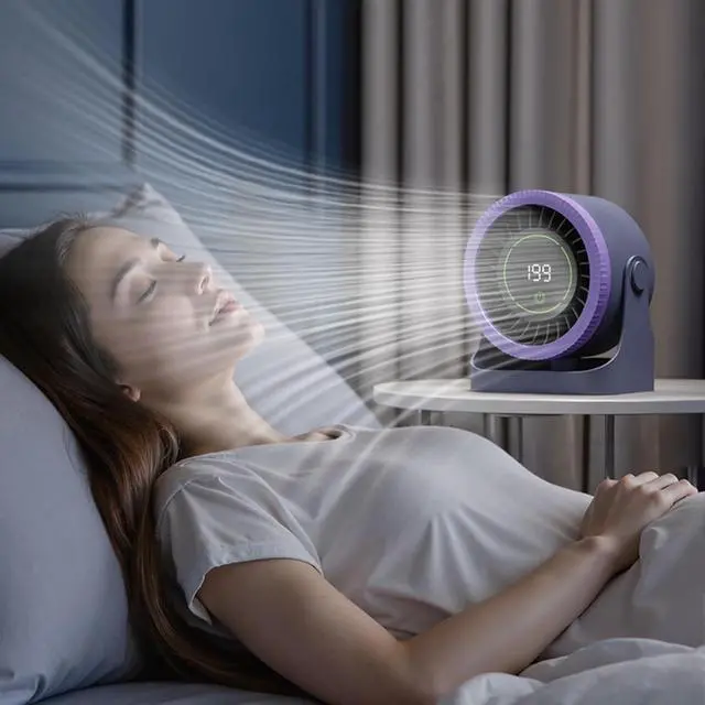 Alt view image 5 of 7 - ABS Desktop Fan with Wall Mount Option and 16 Temperature Drops for Multiple Room Use USB Desktop Fan