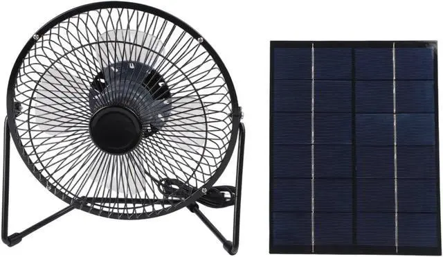 Alt view image 3 of 7 - Solar Panel Fan Kit 5.2W 6V Polycrystalline Solar Panel with 8 Inch USB Fan Pet House, Small Chicken Coops, Greenhouses, Sheds, for Window Cooling,