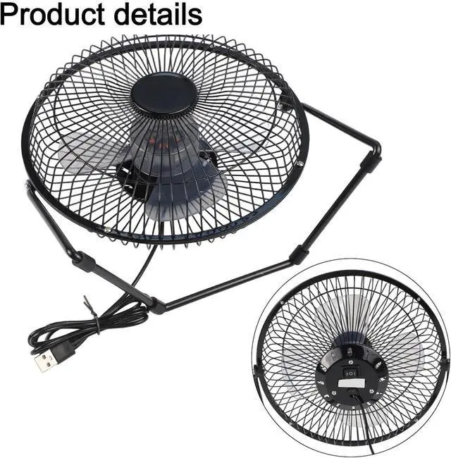 Alt view image 6 of 7 - Solar Panel Fan Kit 5.2W 6V Polycrystalline Solar Panel with 8 Inch USB Fan Pet House, Small Chicken Coops, Greenhouses, Sheds, for Window Cooling,