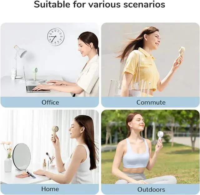 Alt view image 3 of 3 - Handheld Fan, Mini Portable Fan Powerful Trubo Rechargeable Bladeless Fans,for Outdoors/Travel/Camping(Green 4500)