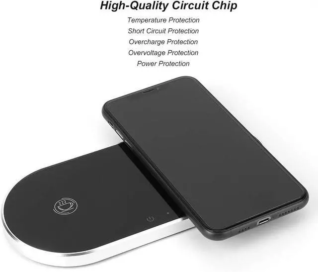 Alt view image 6 of 7 - Electric Cup Warmer and Wireless Charger, Thermostatic Heating Coaster for Coffee and Tea, 10W Fast Charging Pad for Phone, Non Slip Base