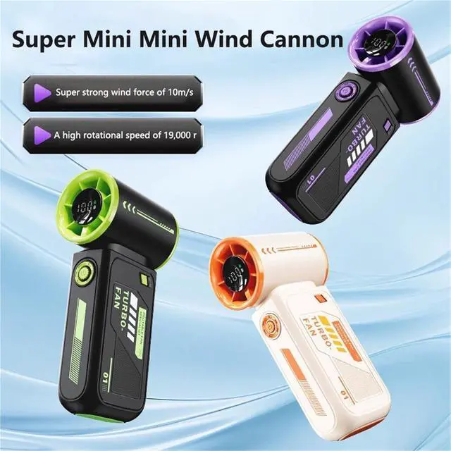 Alt view image 3 of 5 - Handheld Fan, Portable Handheld Fan 100 Wind Speeds Mini Bladeless Cold,for Outdoors/Travel/Camping(Purple)