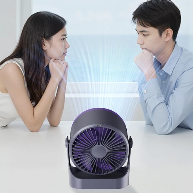 Alt view image 7 of 7 - Powerful USB Desk Fan with 6000mAh Battery and Wide Angled Air Circulation for Indoor Outdoor Strong Cooling Fan