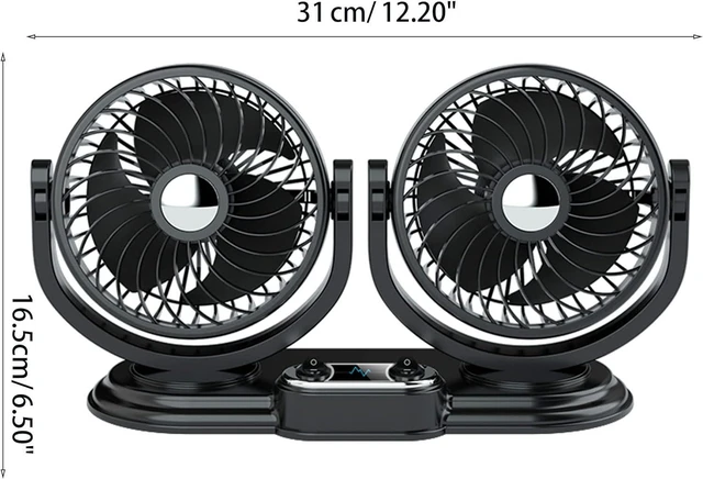 Alt view image 4 of 7 - 12V Portable for Head Car Fan Air Fan Car Strong 360 Degree Cooler 2 Gears Ornaments Hou Usb Portable Oscillating Flexible for Desk Quiet