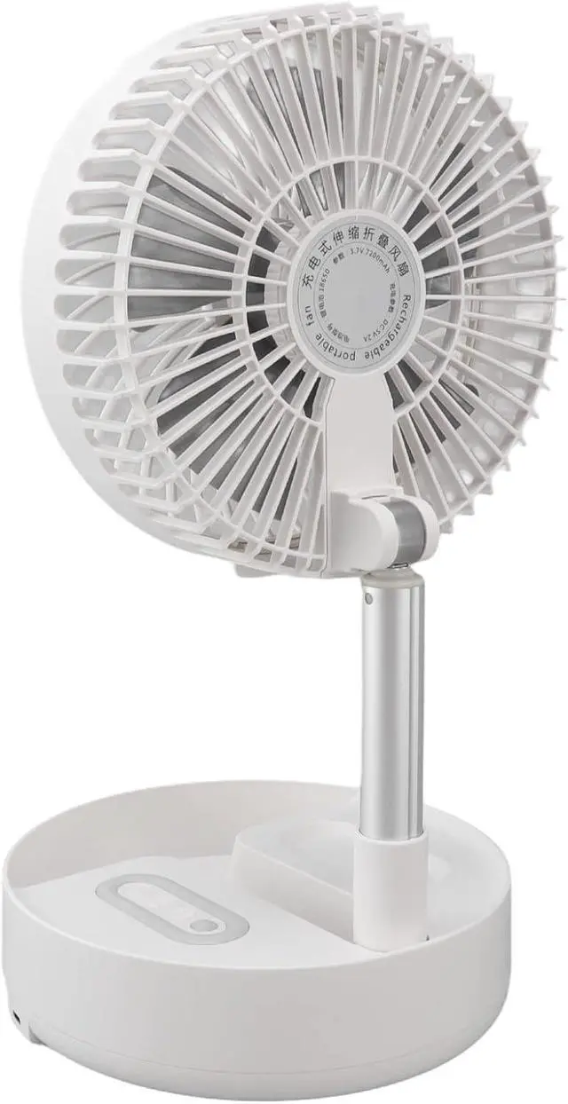 Alt view image 3 of 7 - Folding Telescopic Portable Fan 4 Speed USB Rechargeable Remote Control Desktop Floor Fan with Light for Home Travel