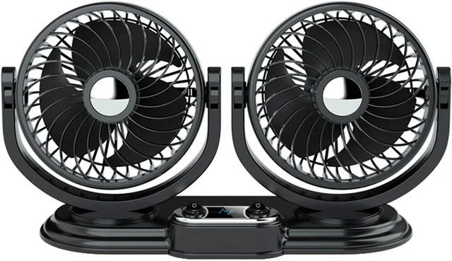 Alt view image 6 of 7 - 12V Portable for Head Car Fan Air Fan Car Strong 360 Degree Cooler 2 Gears Ornaments Hou Usb Portable Oscillating Flexible for Desk Quiet
