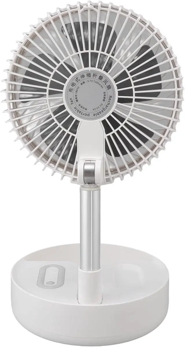 Alt view image 6 of 7 - Folding Telescopic Portable Fan 4 Speed USB Rechargeable Remote Control Desktop Floor Fan with Light for Home Travel