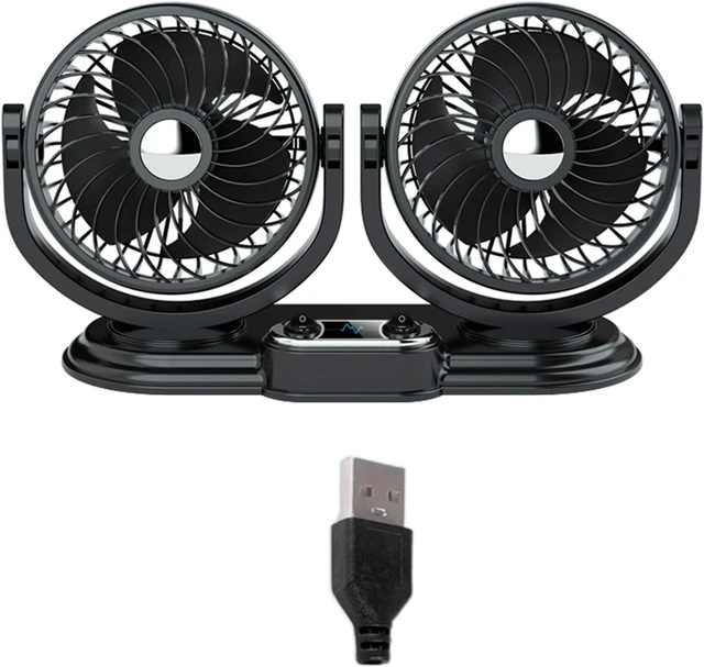 Main image of 12V Portable for Head Car Fan Air Fan Car Strong 360 Degree Cooler 2 Gears Ornaments Hou Usb Portable Oscillating Flexible for Desk Quiet