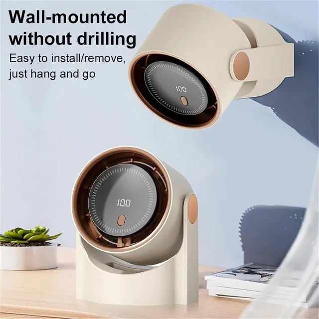 Alt view image 2 of 6 - Handheld Fan, 100 Level Portable Bladeless Fan USB Rechargeable High-Speed Circulating Electric Personal For Camping Hiking,for Outdoors/Travel/Camping(Gray)