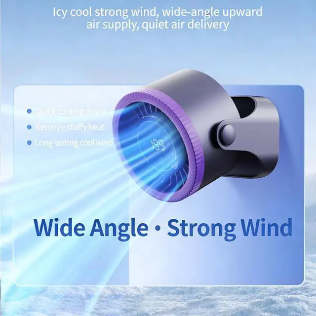 Alt view image 6 of 7 - ABS Desktop Fan with Wall Mount Option and 16 Temperature Drops for Multiple Room Use USB Desktop Fan