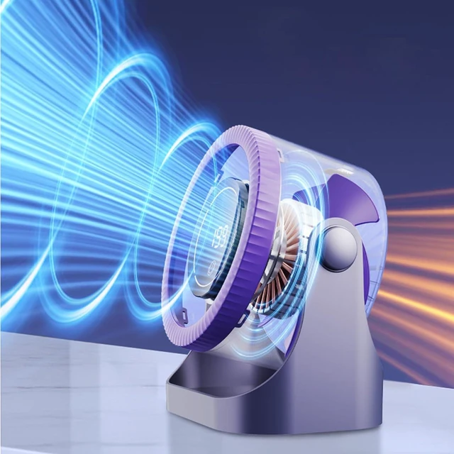 Alt view image 3 of 7 - Powerful USB Desk Fan with 6000mAh Battery and Wide Angled Air Circulation for Indoor Outdoor Strong Cooling Fan