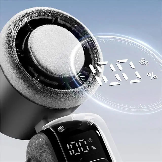 Alt view image 5 of 7 - Handheld Fan, Cooling fan, Handheld Fan with LED Display 5 Speeds 4000mAh USB,for Outdoors/Travel/Camping(Gray)