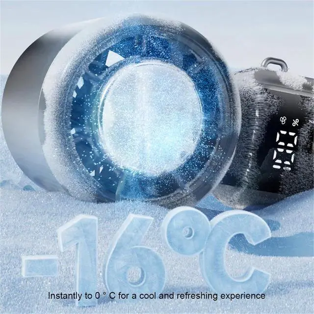 Alt view image 7 of 7 - Handheld Fan, Cooling fan, Handheld Fan with LED Display 5 Speeds 4000mAh USB,for Outdoors/Travel/Camping(Gray)