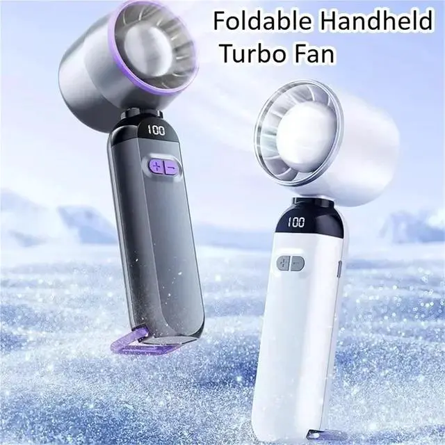Alt view image 3 of 5 - Handheld Fan, Handheld Mini Fan 3000mAh Foldable Portable Student Classroom 5-Speed USB,for Outdoors/Travel/Camping(Gray)