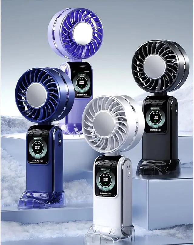 Alt view image 2 of 4 - Handheld Fan, Ice Pack High-speed Fan Refrigeration Handheld Small Powerful Cooling Air Portable Usb Charging Outdoor Cool Wind,for Outdoors/Travel/Camping(Blue)