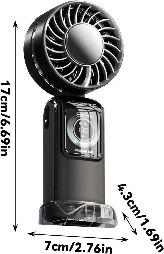 Alt view image 4 of 4 - Handheld Fan, Ice Pack High-speed Fan Refrigeration Handheld Small Powerful Cooling Air Portable Usb Charging Outdoor Cool Wind,for Outdoors/Travel/Camping(Blue)