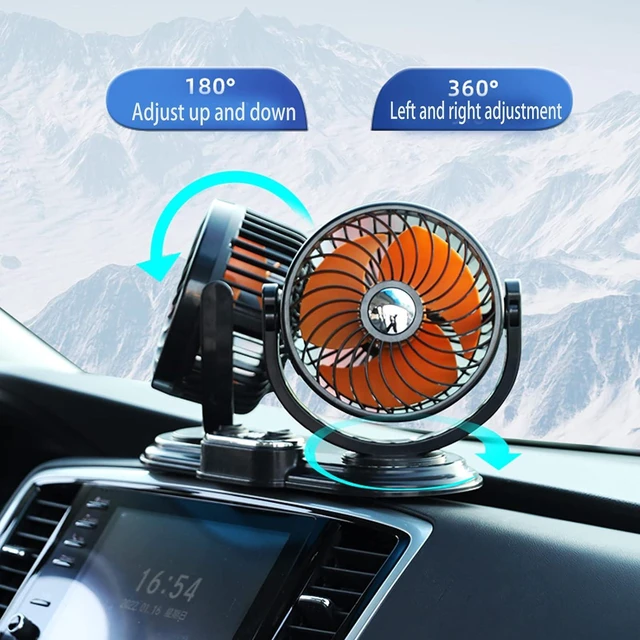 Alt view image 7 of 7 - 12V Portable for Head Car Fan Air Fan Car Strong 360 Degree Cooler 2 Gears Ornaments Hou Usb Portable Oscillating Flexible for Desk Quiet
