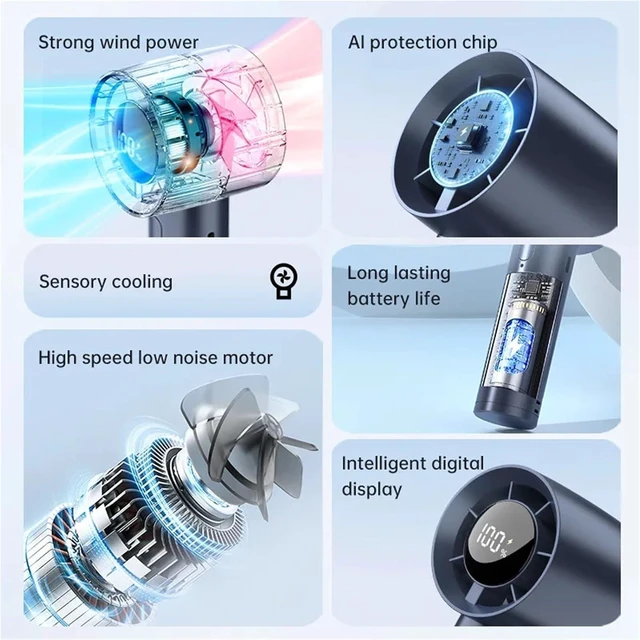 Alt view image 5 of 7 - Handheld Fan, Portable Ice Cooling Mini Handheld Fan 100 Speeds Powerful High-speed USB Rechargeable Cooler,for Outdoors/Travel/Camping(Pink)