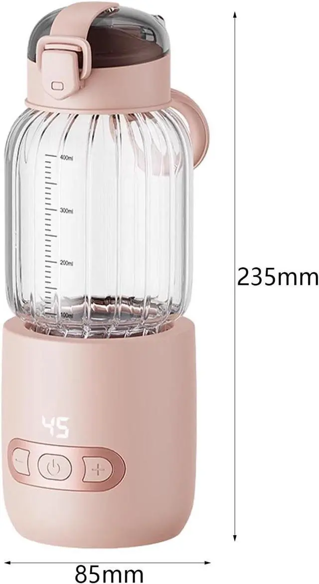 Alt view image 2 of 7 - Portable Milk Warmer Electric Water Bottle Picnic 250ml, Pink 400ml