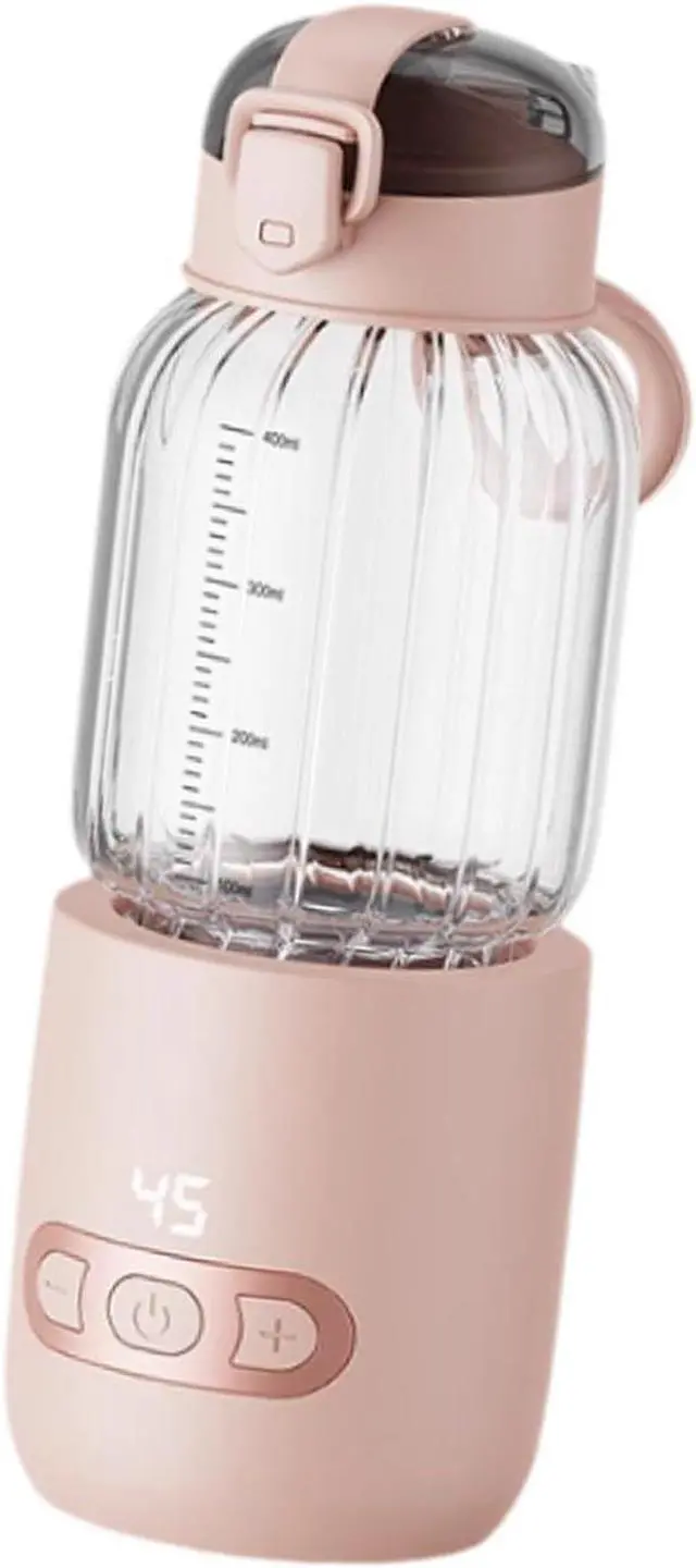 Main image of Portable Milk Warmer Electric Water Bottle Picnic 250ml, Pink 400ml