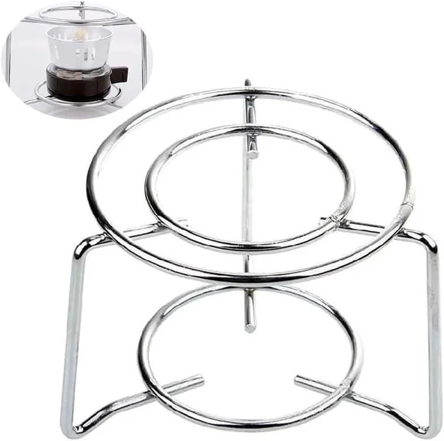 Alt view image 4 of 7 - Compact Coffee Pot Stove Stand for Moka Pots and Kettles, Stainless Steel Gas Burner Support for Efficient Outdoor Cooking, Silver