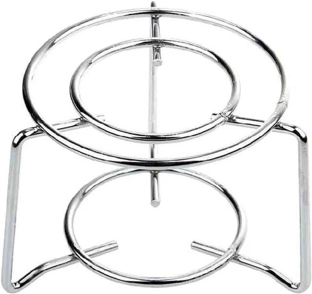 Main image of Compact Coffee Pot Stove Stand for Moka Pots and Kettles, Stainless Steel Gas Burner Support for Efficient Outdoor Cooking, Silver