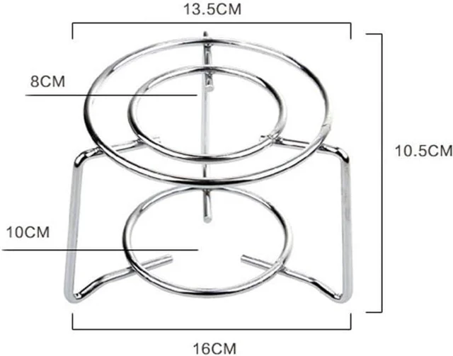 Alt view image 6 of 7 - Compact Coffee Pot Stove Stand for Moka Pots and Kettles, Stainless Steel Gas Burner Support for Efficient Outdoor Cooking, Silver