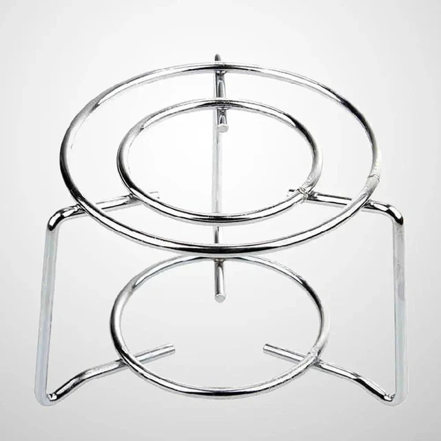 Alt view image 5 of 7 - Compact Coffee Pot Stove Stand for Moka Pots and Kettles, Stainless Steel Gas Burner Support for Efficient Outdoor Cooking, Silver