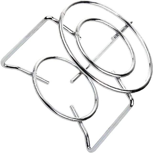 Alt view image 7 of 7 - Compact Coffee Pot Stove Stand for Moka Pots and Kettles, Stainless Steel Gas Burner Support for Efficient Outdoor Cooking, Silver
